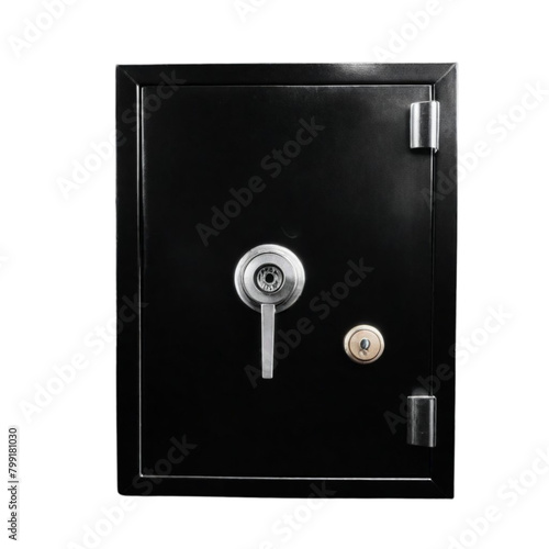 silver material black the empty safe on Isolated transparent background png. generated with AI