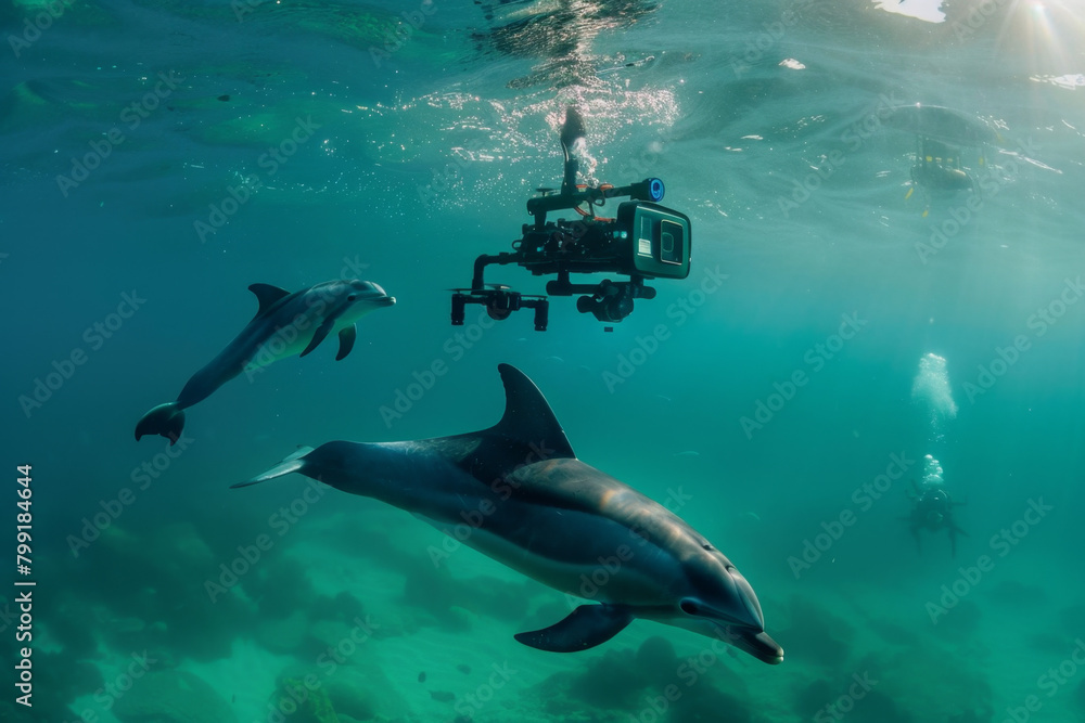 Underwater camera and dolphins