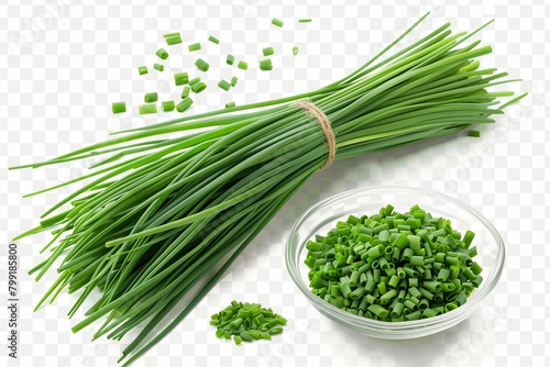 fresh chives cutout isolated on transparent (PNG) Background