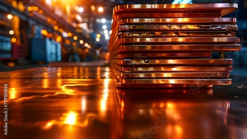 Trends in the Metal Industry: Global Copper Sheet Production Prices and Market Insights. Concept Metal Industry Trends, Global Copper Sheet Production, Prices, Market Insights