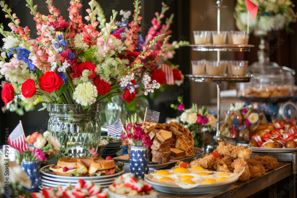 Lavish Independence Day Brunch Celebration Display Lavish Independence Day Brunch Celebration Display