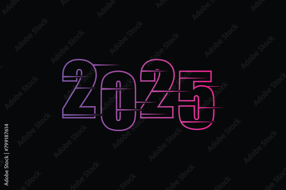 2025 number design for happy new year