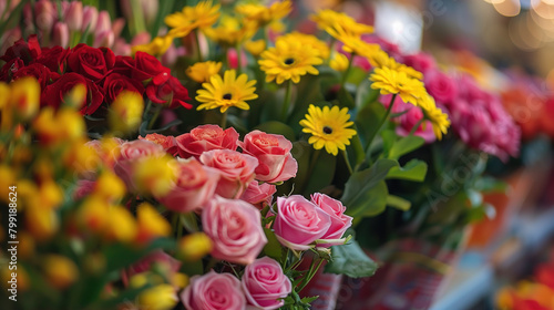 Vibrant Flowers Arranged in a Vase