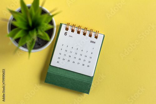 Desk calendar for June 2024. Desk calendar for planning and managing every date.