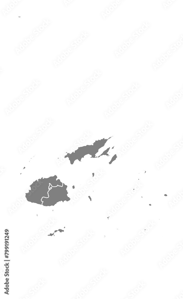 Obraz premium Outline of the map of Fiji with regions