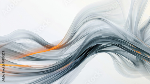 A swirling wave of pale grey and bright orange, elegantly set against a white backdrop, resembling a high-quality HD image.