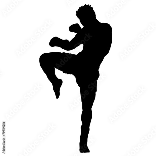 muay thai illustration logo vector