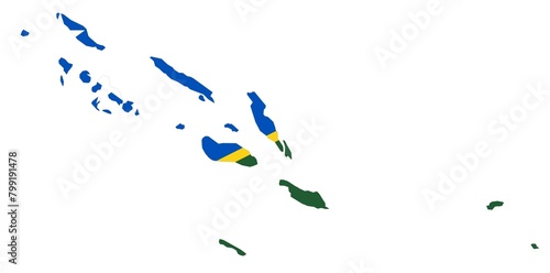 Outline of the map of  Solomon Islands photo