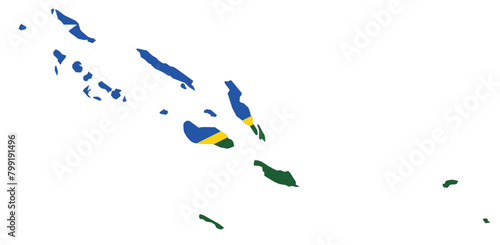 Outline of the map of Solomon Islands