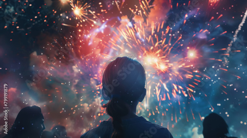 Independence Day Fireworks Spectacle Poster © spyrakot