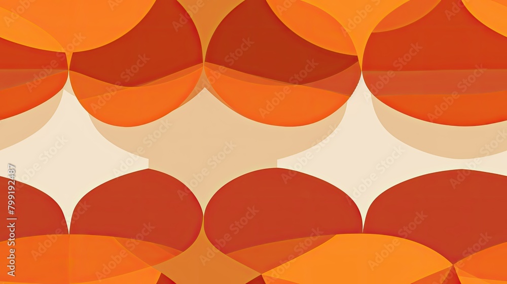 Fototapeta premium Dynamic geometric patterns merging in shades of vibrant orange