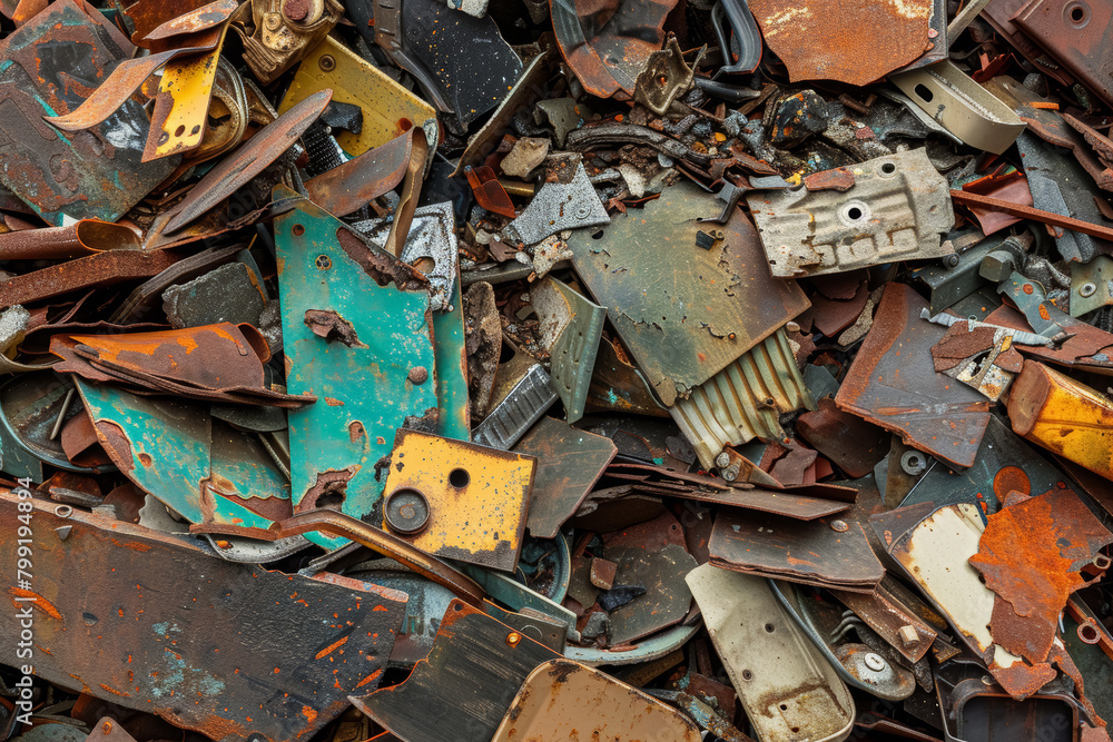 Industrial Waste Materials Close-Up Texture Variety