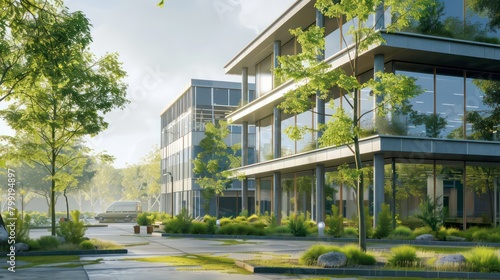 Europe modern complex of residential apartment buildings complex condo,Exquisite Sustainable Abode Embraced by Verdant Foliage, Harmonizing with Nature, and Infused with Modern Elegance. Generated AI