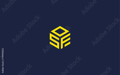 letter sf with hexagon logo icon design vector design template inspiration