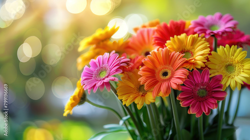 Vase Overflowing With Colorful Flowers