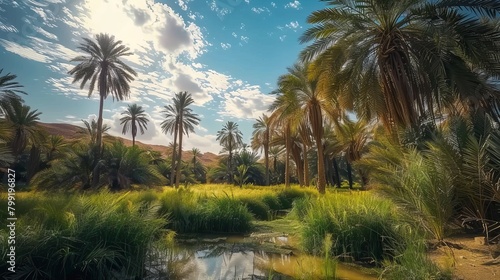 Natural Paradise: Al Ain Oasis Captured with Photographic Lighting in 8K © dr.rustem