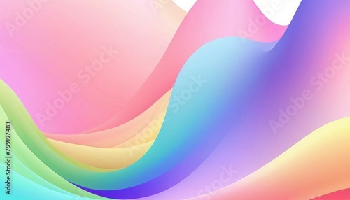 Pastel color rainbow gradient wave 3D wallpaper photo
