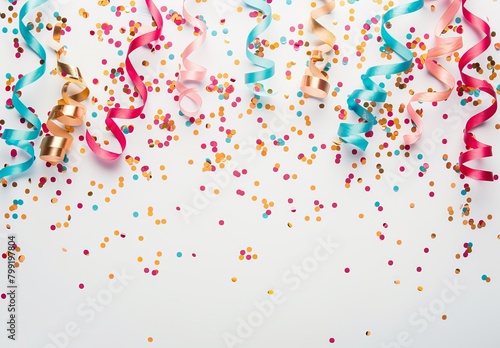 Cheerful Celebration: Bright Confetti and Streamers for Happy Events