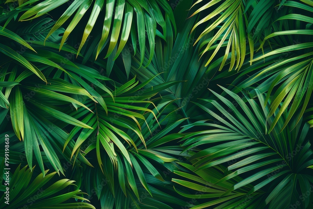 Palm Leaf Pattern, Lush Jungle Background, Exotic Tropic Foliage, Palm Leaves Silk Embroidery Palm Leaf Pattern, Lush Jungle Background, Exotic Tropic Foliage, Palm Leaves Silk Embroidery