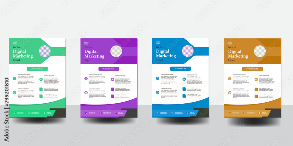 a bundle of 4 templates of a4 flyer. Corporate business flyer template design set with blue, orange,black and white color. marketing, business proposal, cover page, modern template.
a bundle of 4 templates of a4 flyer. Corporate business flyer template design set with blue, orange,black and white color. marketing, business proposal, cover page, modern template.