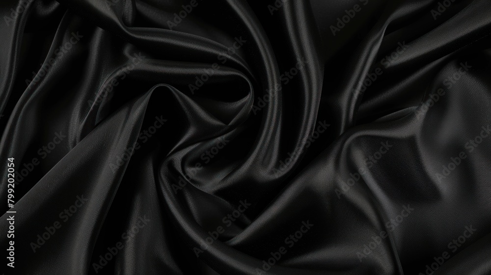 black silk fabric texture background with wavy folds black silk fabric texture background with wavy folds