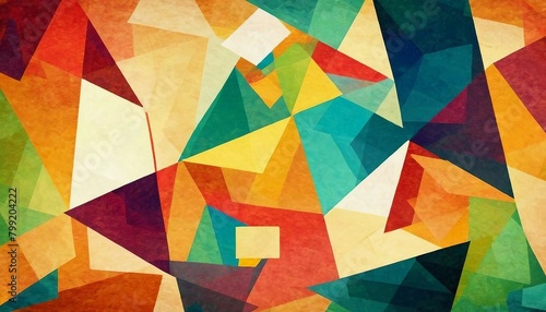 Cubist Abstraction: Fragmented Geometric Shapes Background