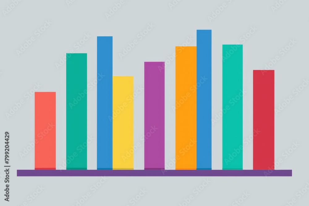 Abstract Bar Graph: Colorful Data Visualization Concept Abstract Bar Graph: Colorful Data Visualization Concept