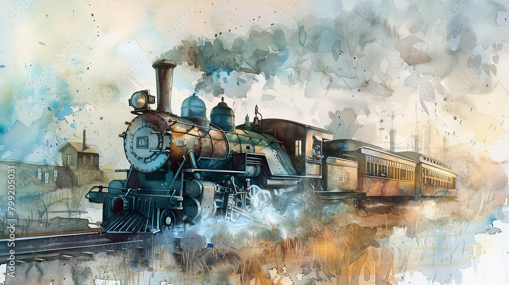 a wonderful image of an old train that brings back the good old days, generated by AI a wonderful image of an old train that brings back the good old days, generated by AI
