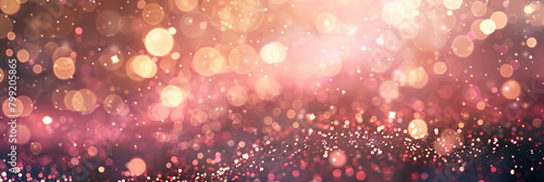 Blush Rose Glitter Defocused Abstract Twinkly Lights Background, glowing blurred lights in delicate blush rose colors. photo