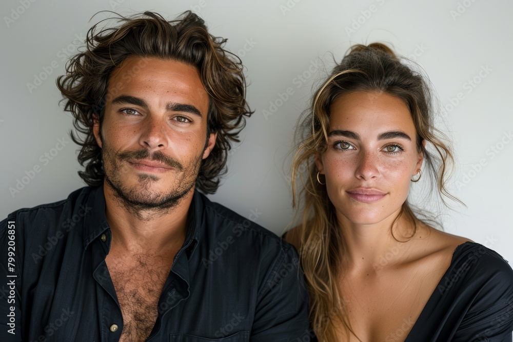 Joyful Togetherness: Smiling Couple in Casual Style Sharing a Genuine Bond Joyful Togetherness: Smiling Couple in Casual Style Sharing a Genuine Bond