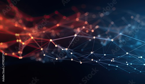 3d rendering of abstract technology background with connecting dots and lines. Network concept