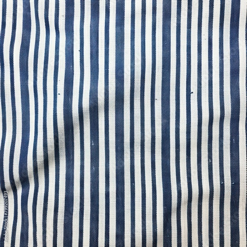 Indigo white striped natural cotton linen textile texture background blank empty pattern with copy space for product design or text copyspace mock-up 