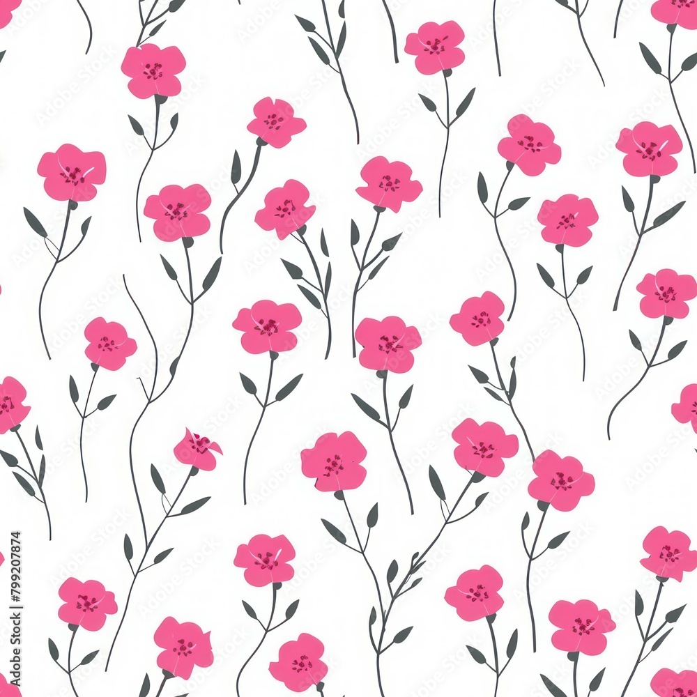 Seamless simple decorative flowers pattern Seamless simple decorative flowers pattern