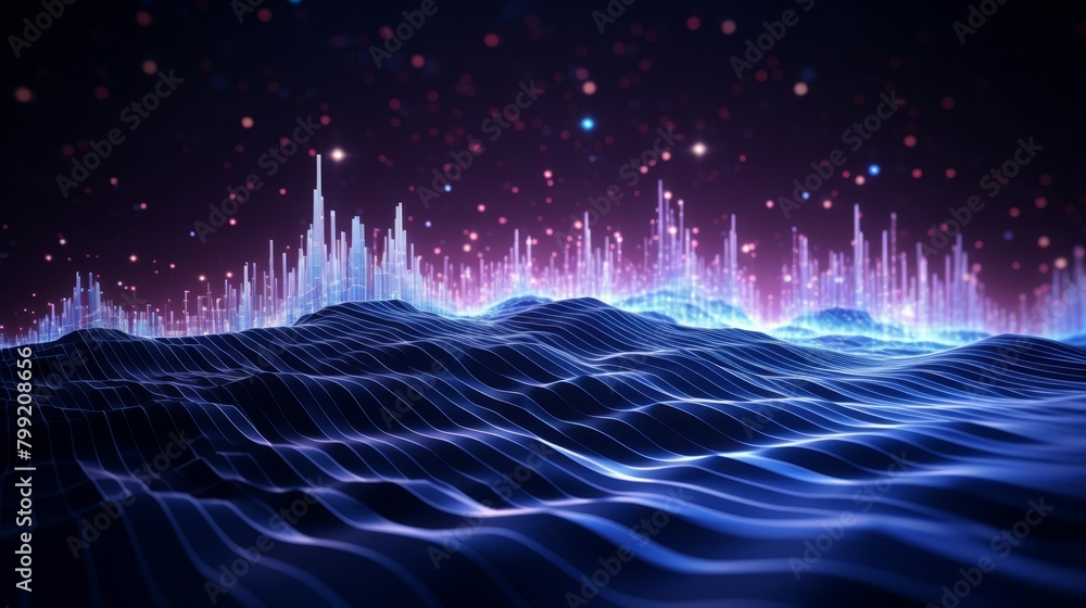 Seamless loop of a digital wave animation, symbolizing continuous data ...