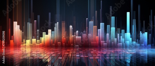 Sound engineering background with abstract digital equalizers and sound bars, in a stylish modern design,
