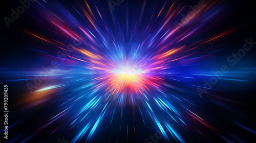 Abstract shockwave with laser light effects in bright colors, designed for festival promotions or vibrant youth-targeted advertisements,