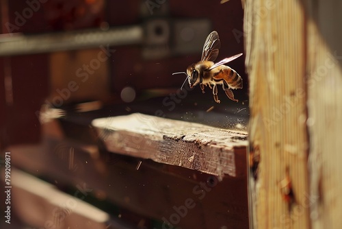 Nahaufnahme: Biene bei der Arbeit