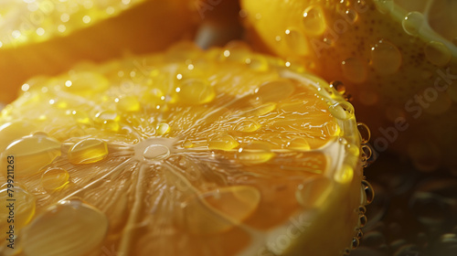 close up of lemon slices