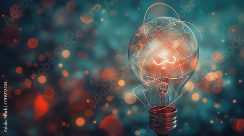 A glowing filament in a close-up of a lightbulb, creating a serene ambiance