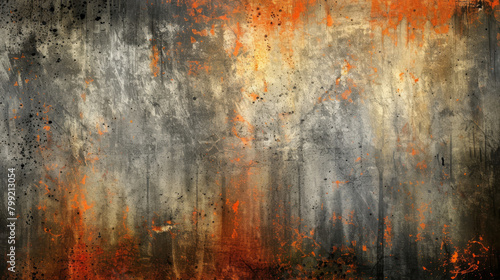 Abstract grunge texture with orange and black streaks, suitable for a dramatic backdrop