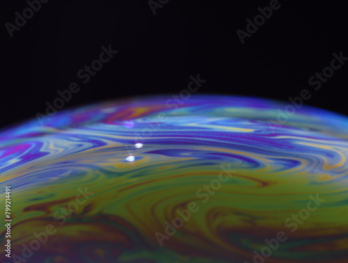 beautiful abstract artificial planet different rare soap bubble colors