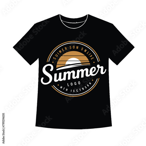 "Step into the Depths of Summer Style with Our 3D Black T-Shirt Mockup: A Creative Showcase of Custom Typography t-shirt "