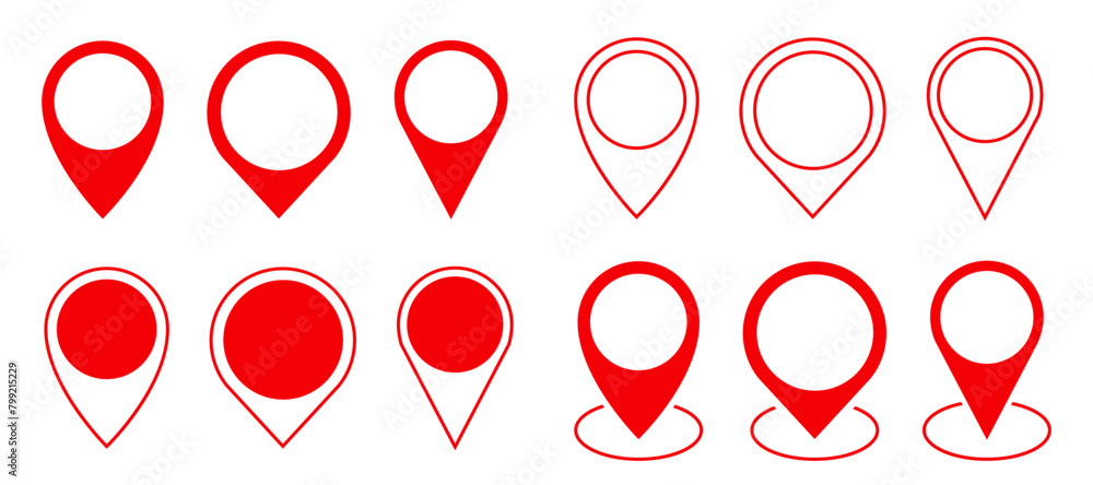 Pin map marker pointer set icons, GPS location flat symbols – vector Pin map marker pointer set icons, GPS location flat symbols – vector