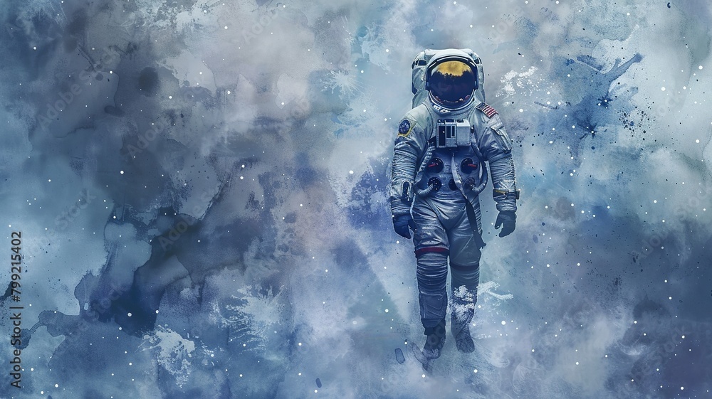 Obraz premium a wonderful image among distant stars, AI generated watercolor image