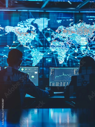Security Operations Center - Team of Analysts Monitoring Network Activities