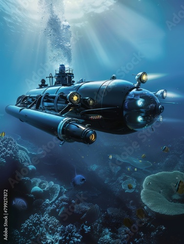 deep sea exploration submersible equippedunderwater research technology 