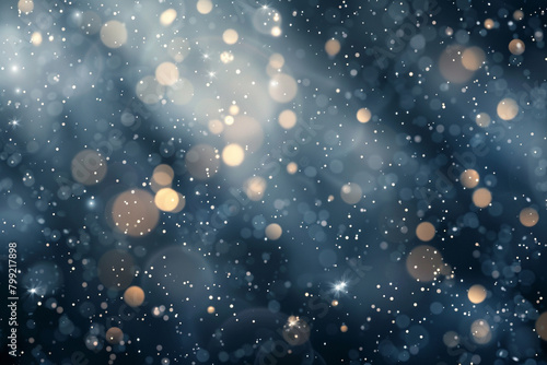 Cool Gray Bokeh Lights and Sparkling Dust on Modern Abstract Background  Realistic High-Definition Capture