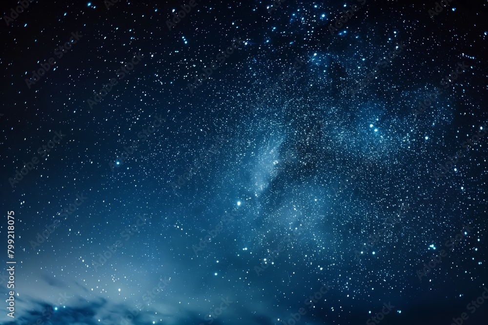 Naklejka premium Vast cosmos with twinkling stars filling the night sky, AI generated.