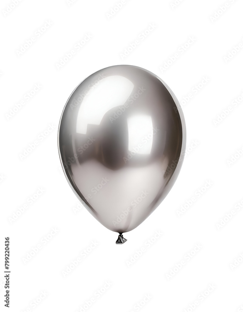 Realistic silver balloon