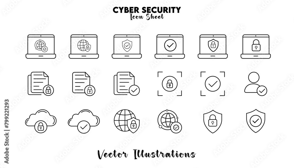 18 free Cyber Security vector line icon set. Thin line design. Modern outline graphic elements, simple stroke symbols. Computer security icons, isolated on a white background. 18 free Cyber Security vector line icon set. Thin line design. Modern outline graphic elements, simple stroke symbols. Computer security icons, isolated on a white background.